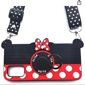 Minnie Mouse silicone phone case with strap. Compatible with iPhone 12 Pro Max